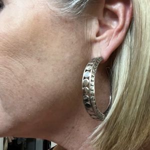 John Hardy,, large dot hoop earings